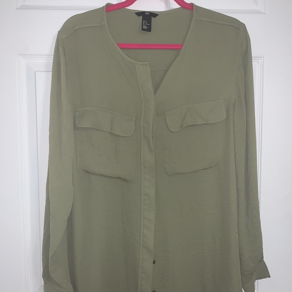H&M 14 Dress Top olive green Plus